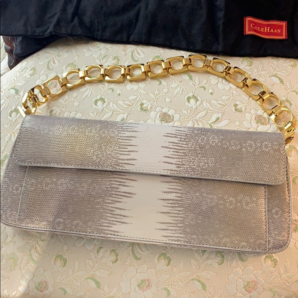 ColeHaan Purse NWOT Never used tan, cream and gold